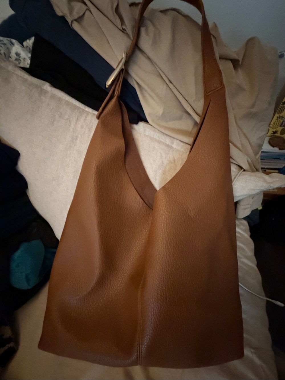 Anthropologie Brown faux Leather Shoulder Hobo